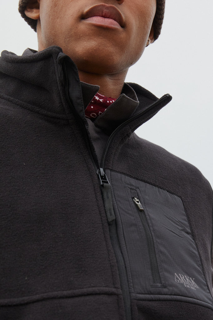 ARKK Apparel ARKK Essential Fleece Jacket | Black White Fleece Jacket