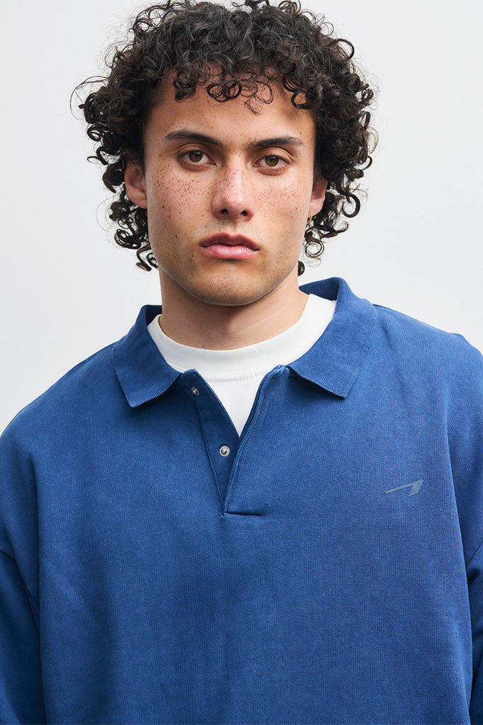 ARKK Apparel ARKK Long Sleeve Polo 2.0 | Vintage Blue Sweatshirt
