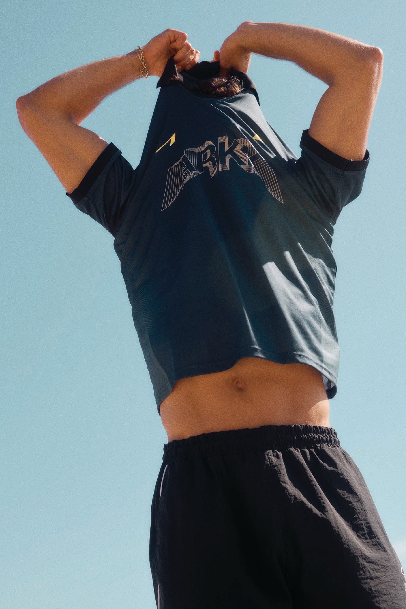 ARKK Apparel Football Shirt | Navy Black Yellow T-Shirt