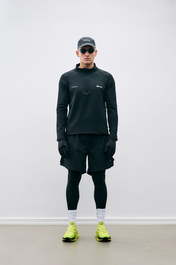 ARKK Apparel Hav Runner Half Zip | Black - Men Sweatshirt