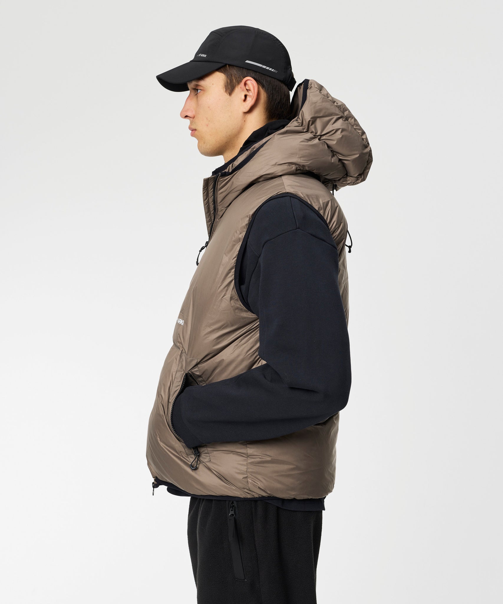 ARKK Apparel Insulated Hooded Vest | Brown Vest