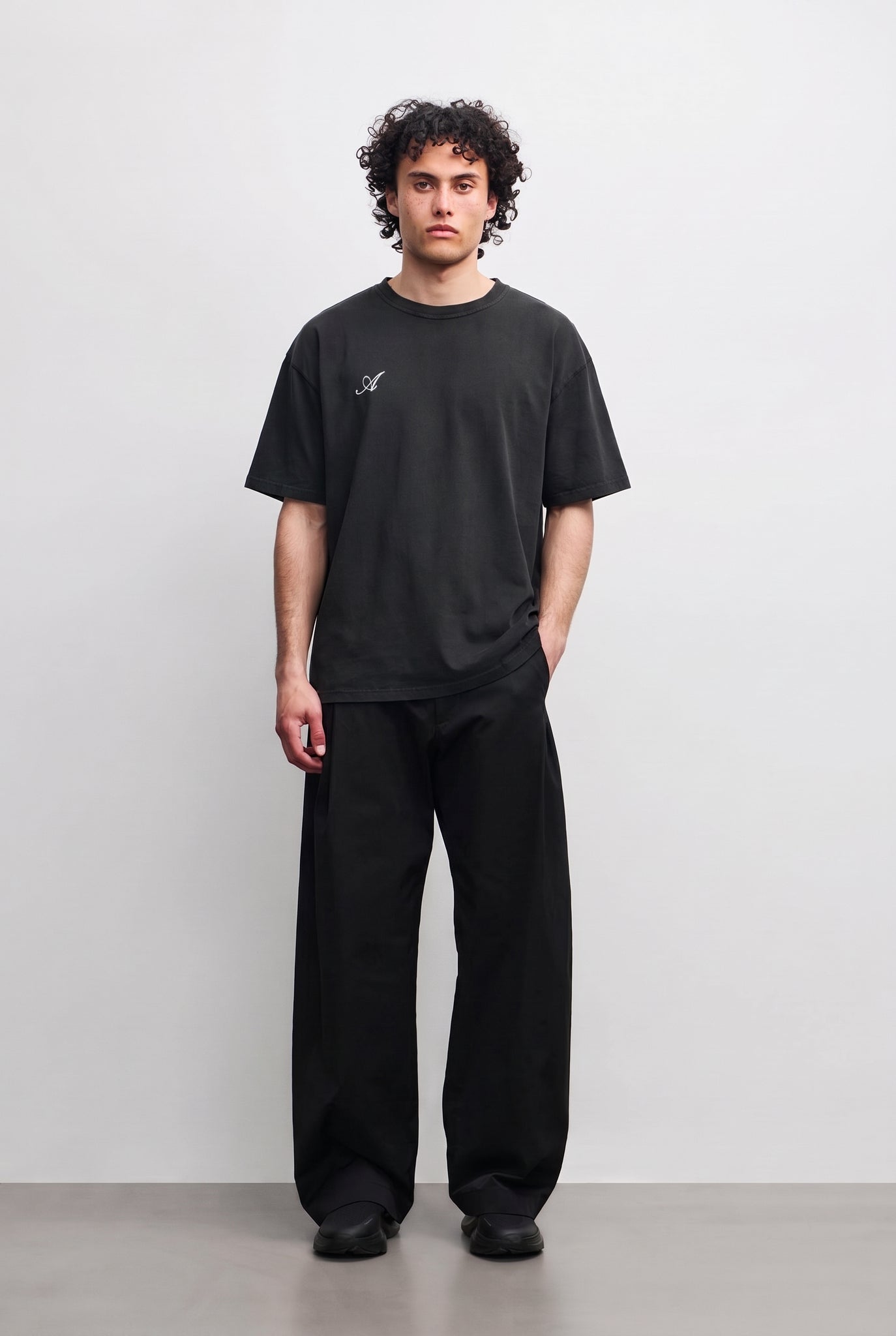 ARKK Apparel Sans Serif Boxy Tee | Black T-Shirt