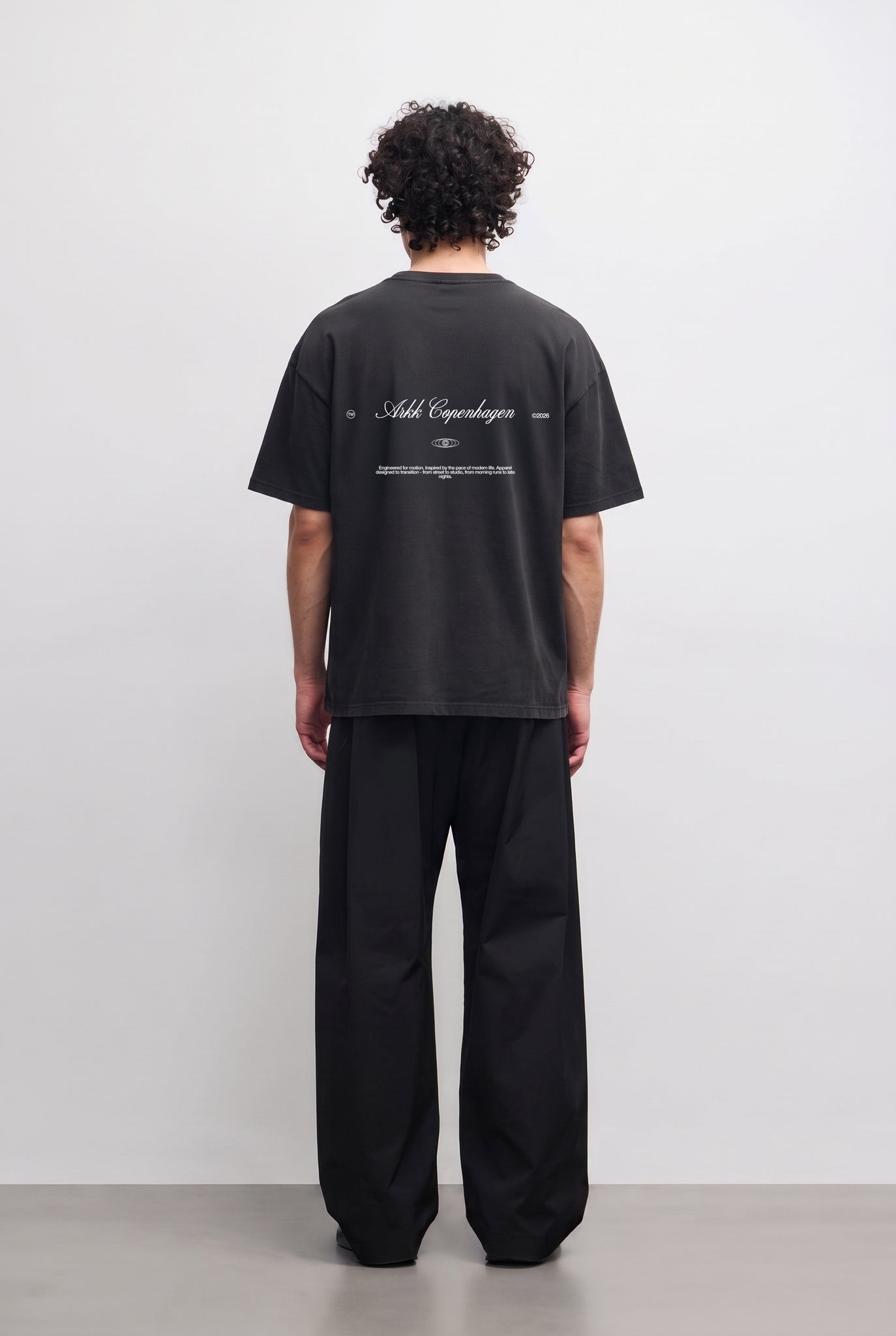 ARKK Apparel Sans Serif Boxy Tee | Black T-Shirt
