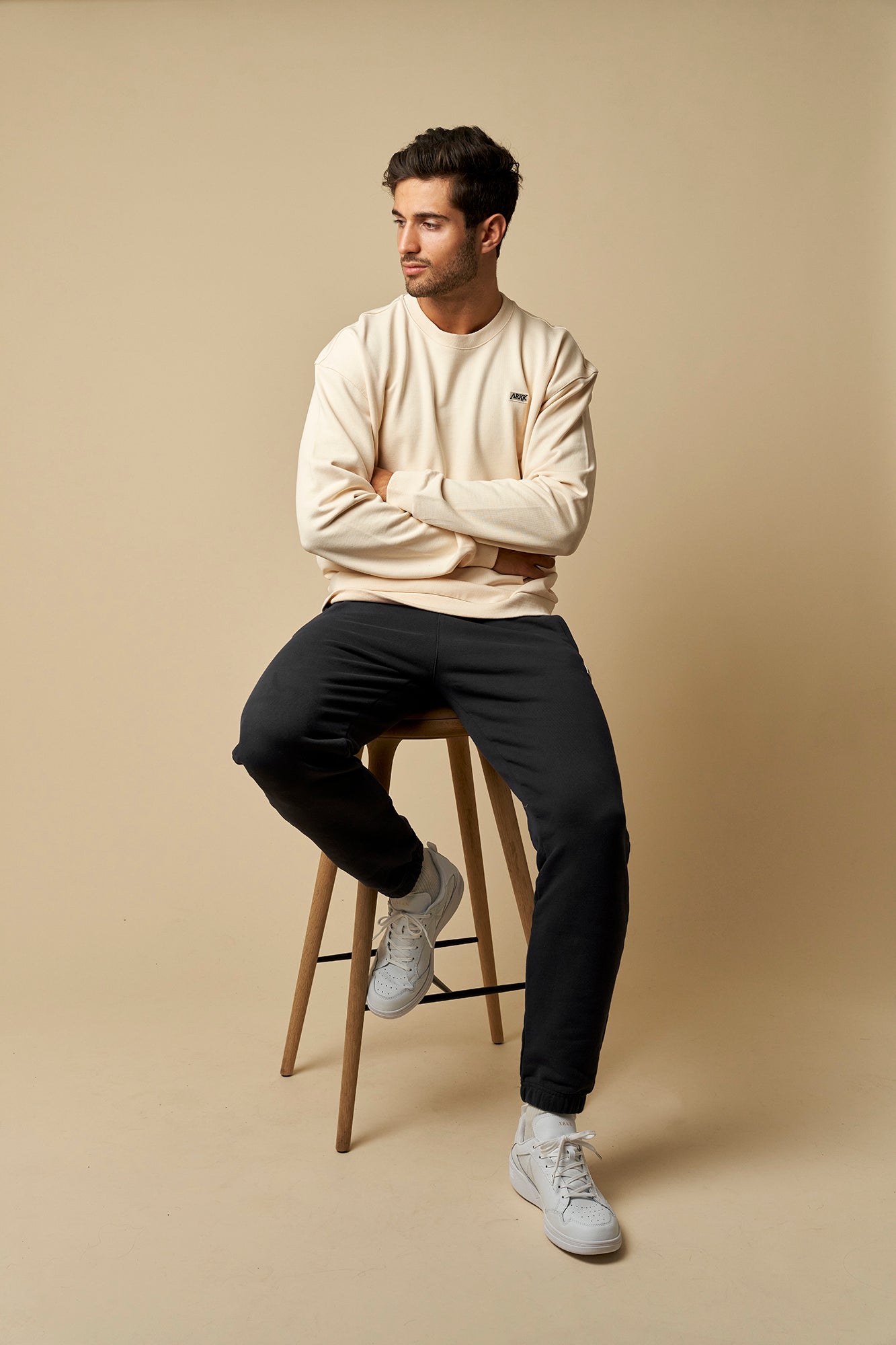 ARKK Apparel ARKK Box Logo Crewneck | Light Sand Crewneck