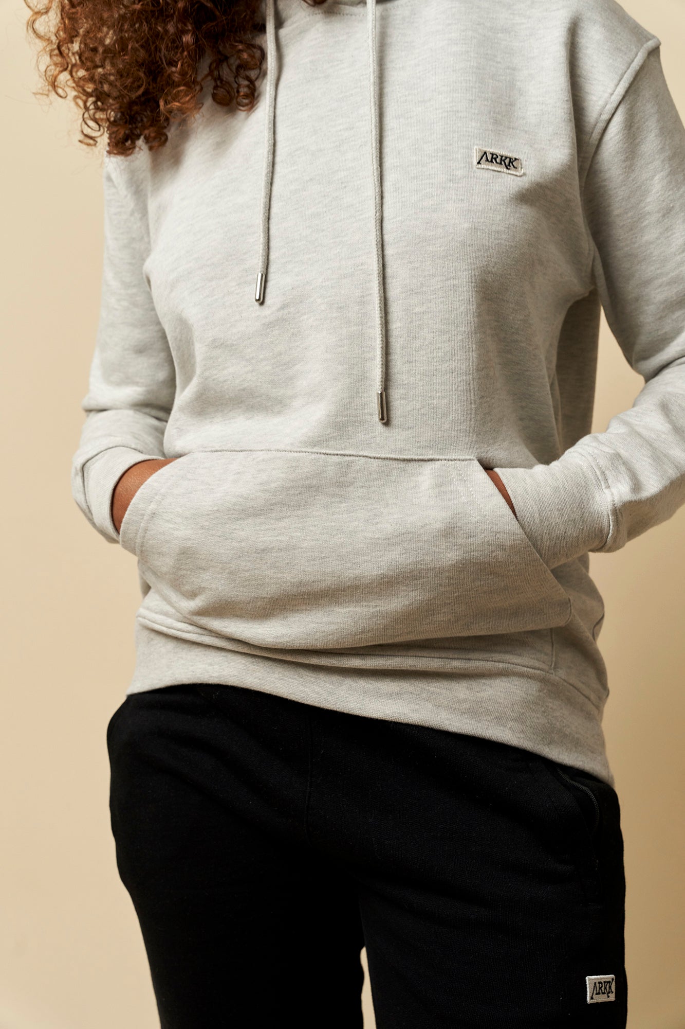 ARKK Apparel ARKK Box Logo Hoodie | Grey Melange Hoodie