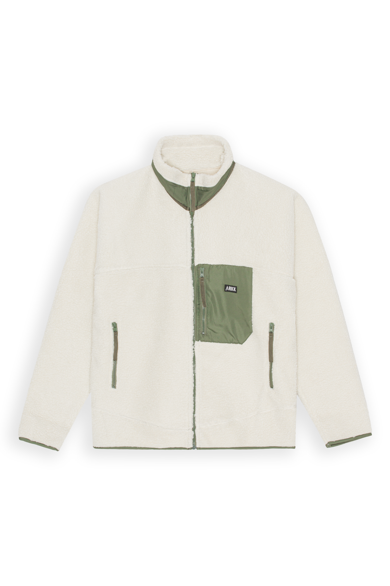 ARKK Apparel ARKK Box Logo Polar Jacket | Light Sand Dark Army Polar Jacket
