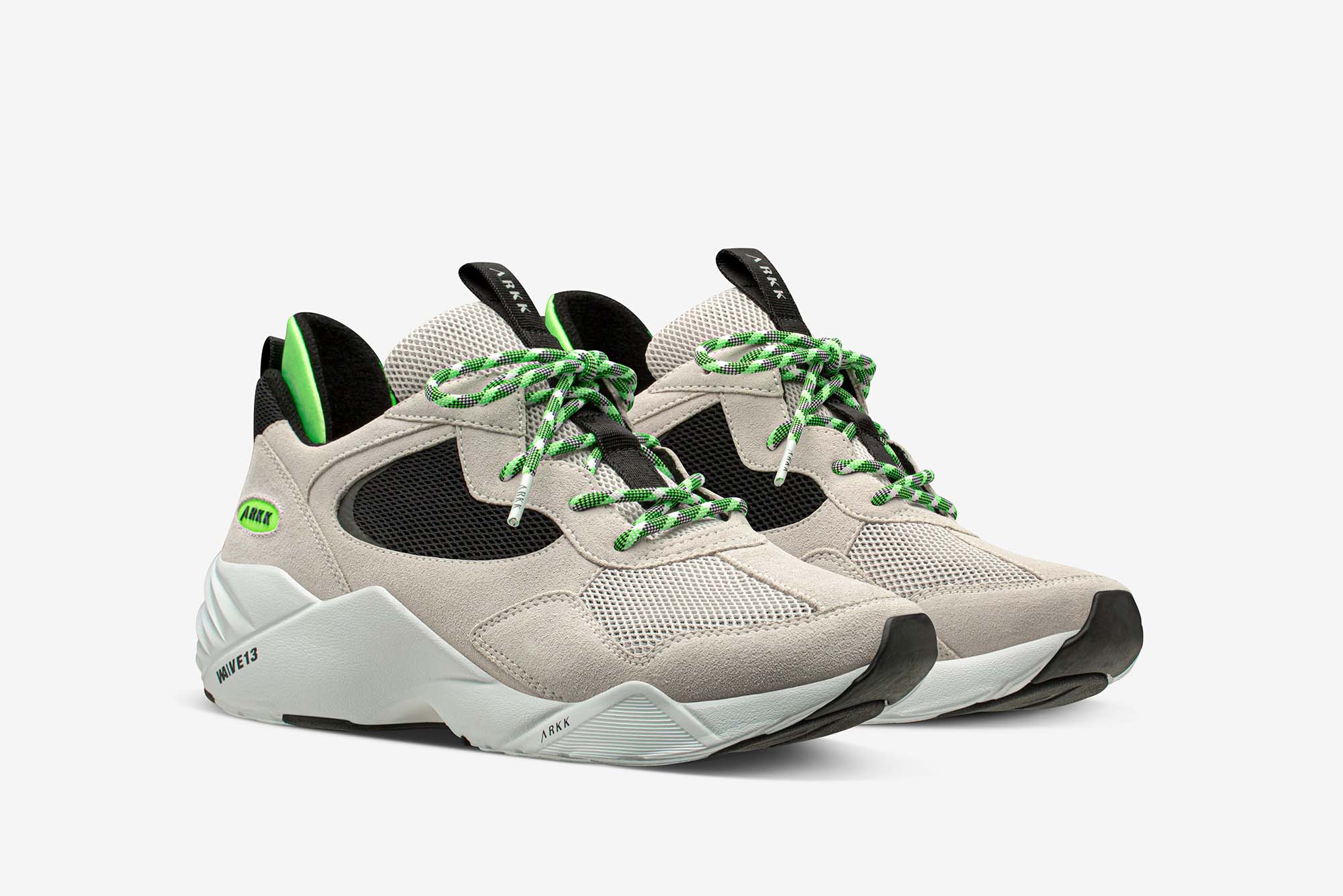 ARKK Collection Kanetyk Suede 2.0 W13 Soft Grey Vivid Green - Men Kanetyk