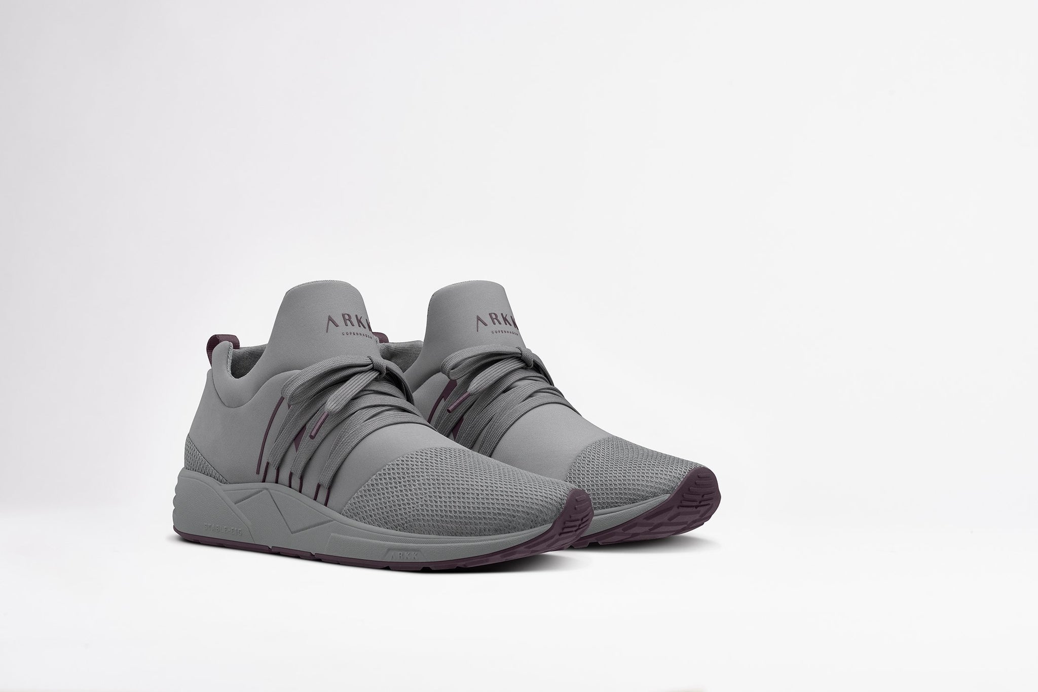 ARKK Copenhagen - Essential Line Raven Mesh S-E15 Titanium Dark Bordeaux-MEN Raven Titanium
