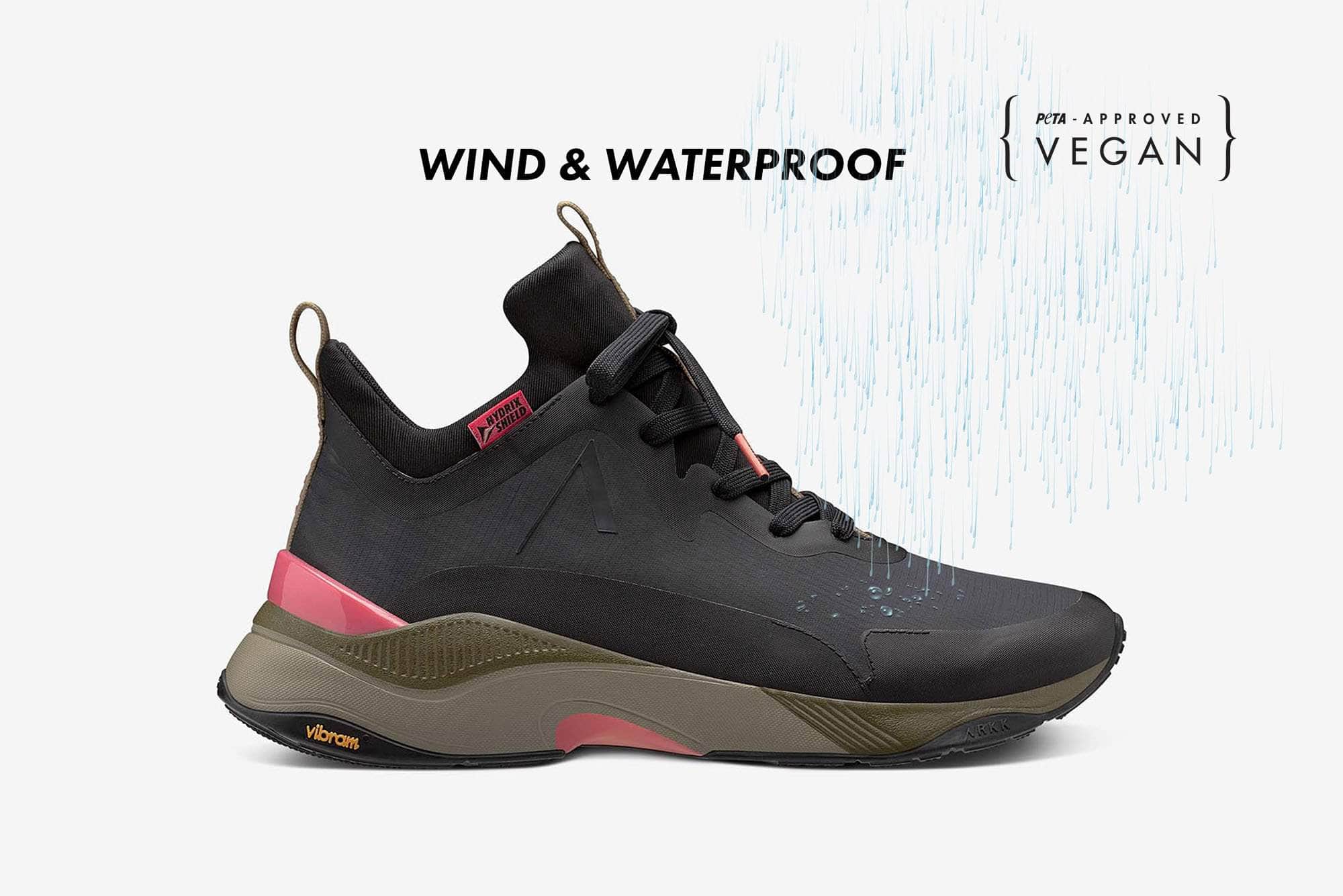 ARKK Collection Stormrydr Nylon HL VULKN Vibram Black Rich Coral - Men Stormrydr