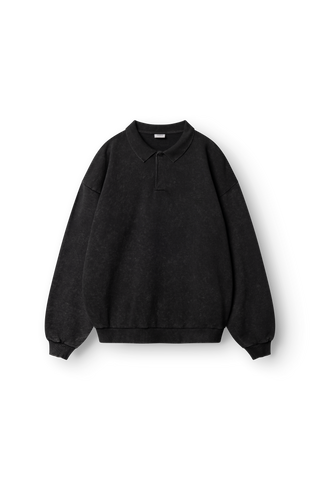 ARKK Apparel ARKK Long Sleeve Polo 1.0 | Black Sweatshirt