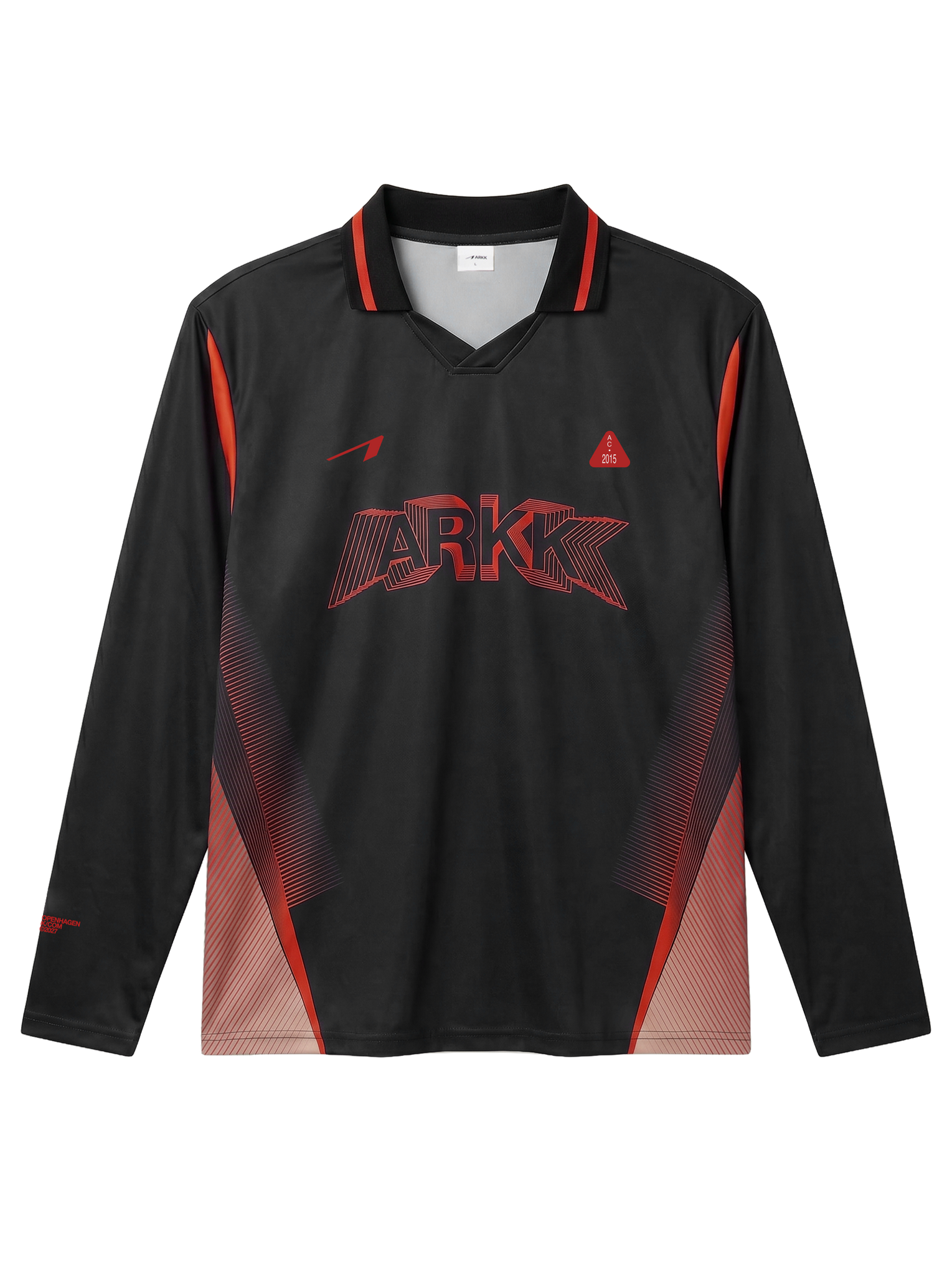 ARKK Apparel Football Shirt LS | Black Red T-Shirt