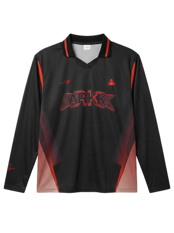 ARKK Apparel Football Shirt LS | Black Red T-Shirt