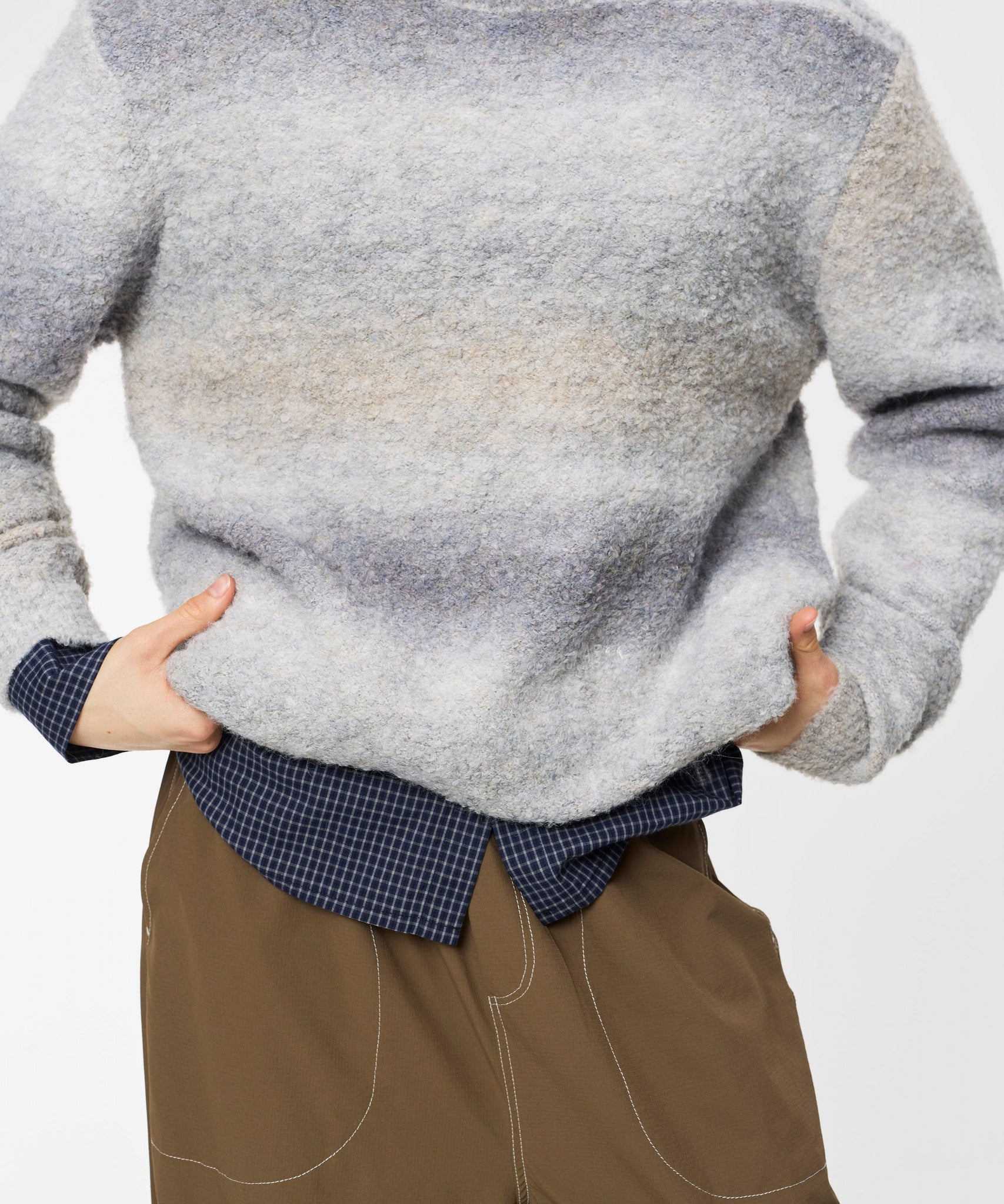 ARKK Apparel Knit Crew | Beige Grey Knit Crew
