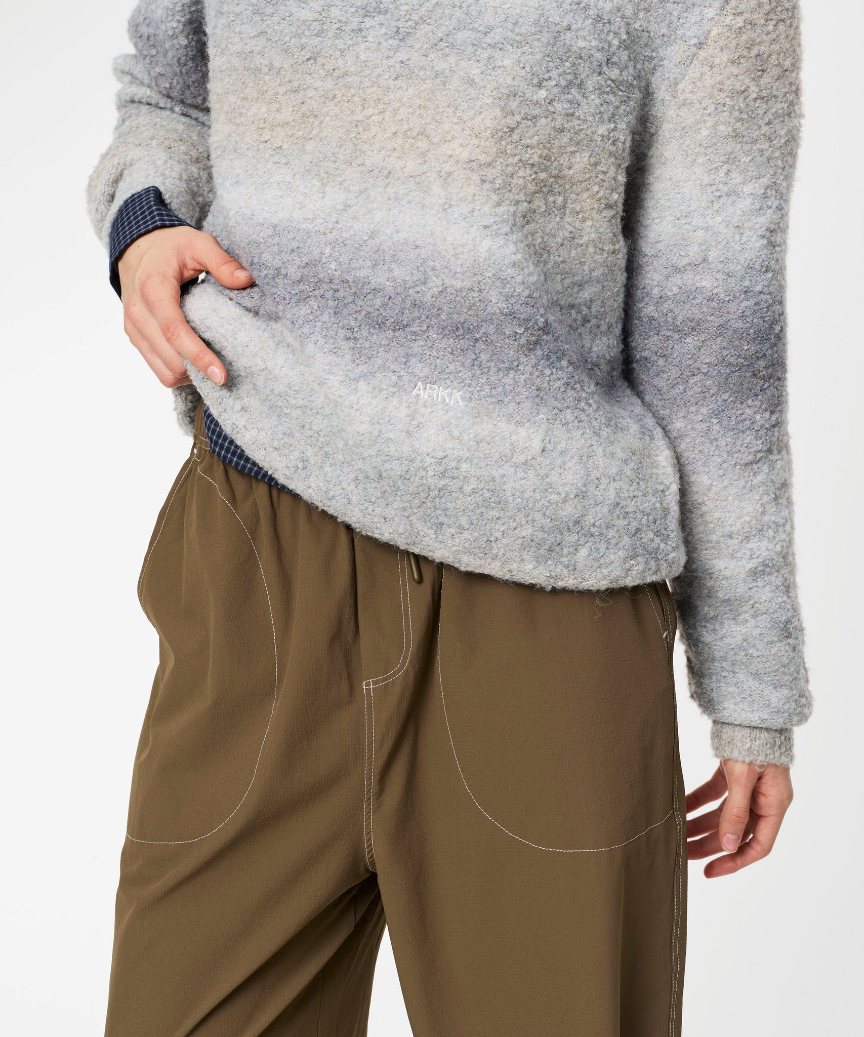 ARKK Apparel Knit Crew | Beige Grey Knit Crew