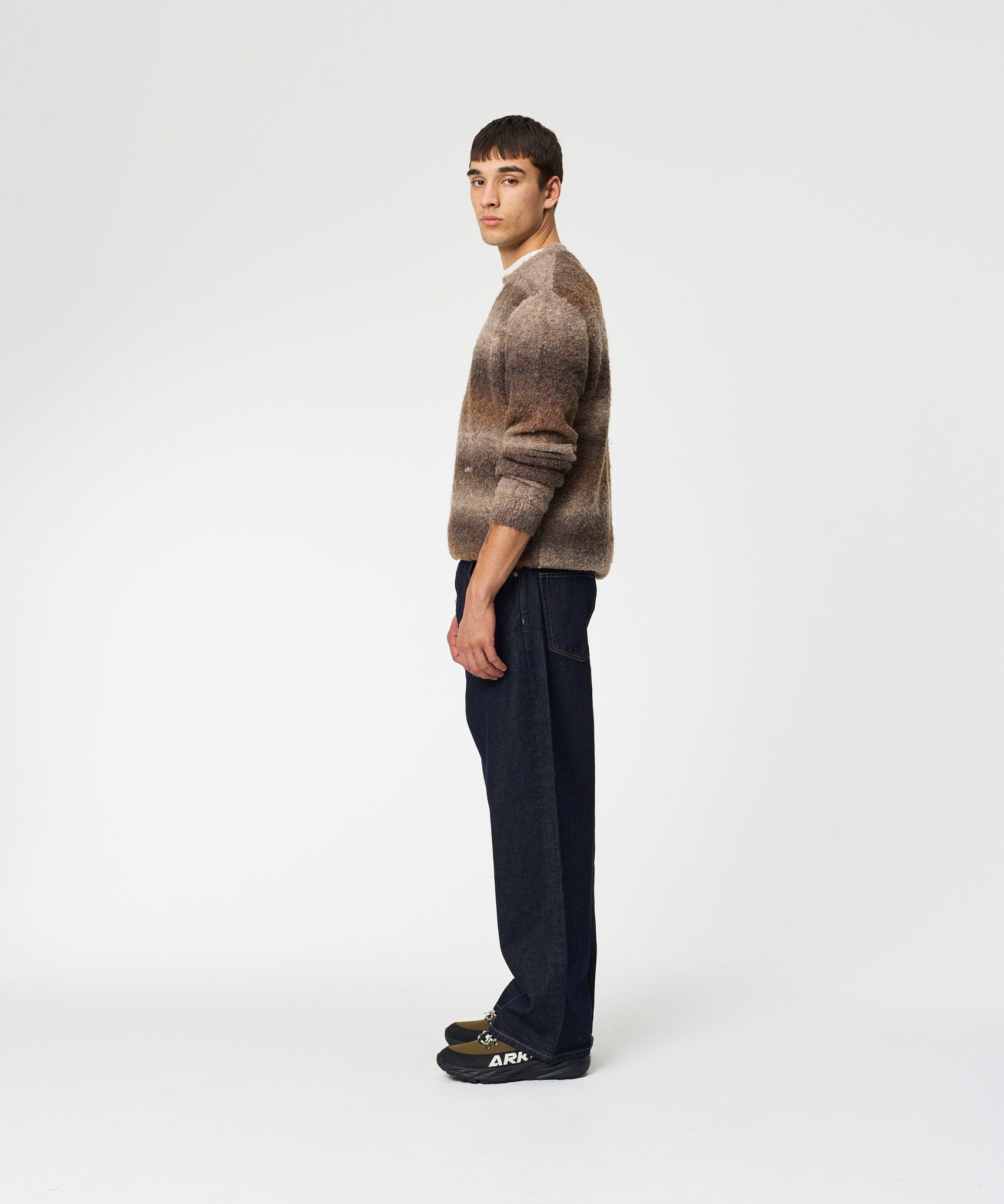 ARKK Apparel Knit Crew | Navy Brown Knit Crew