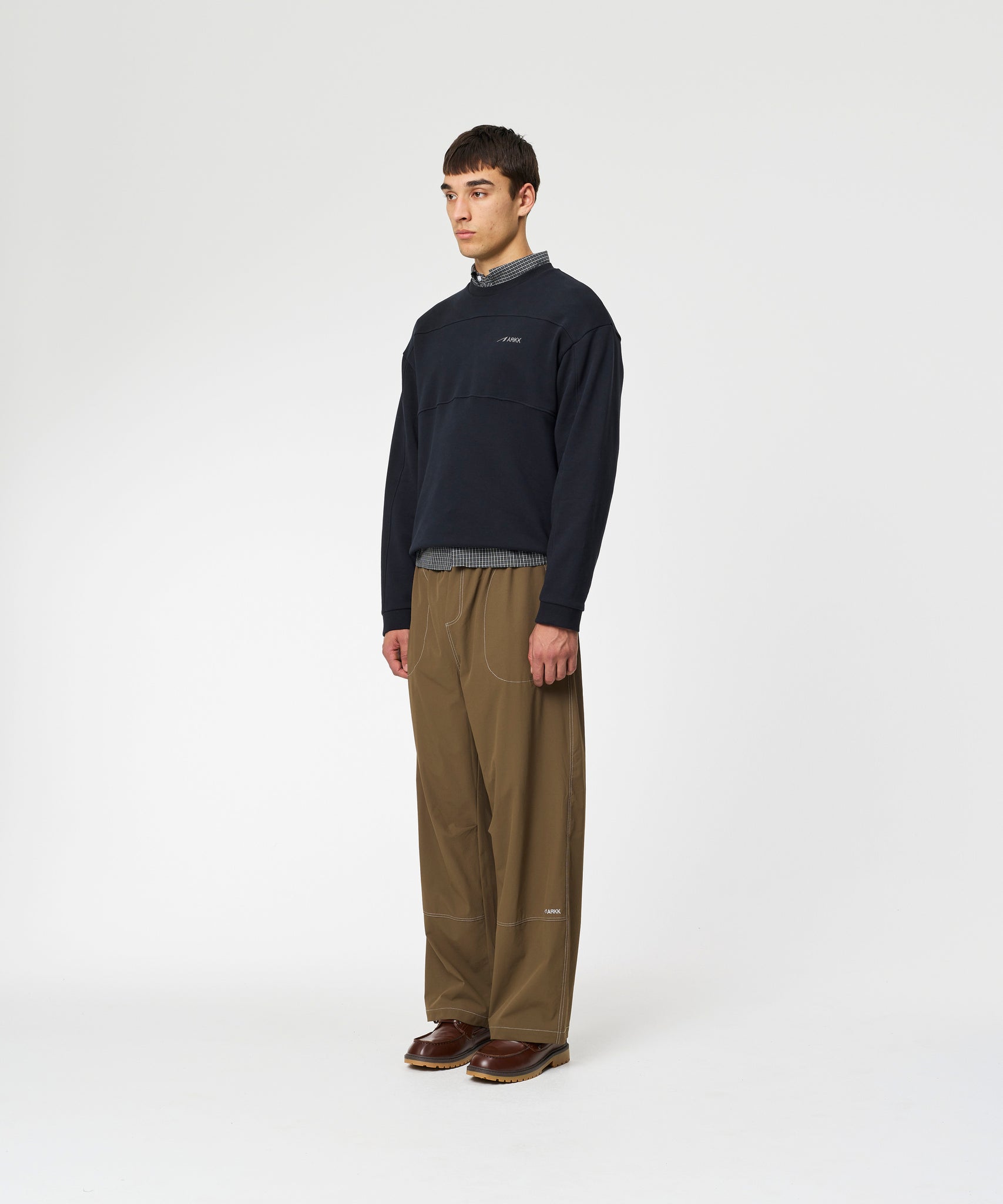 ARKK Apparel Panel Crew | Black Panel Crew