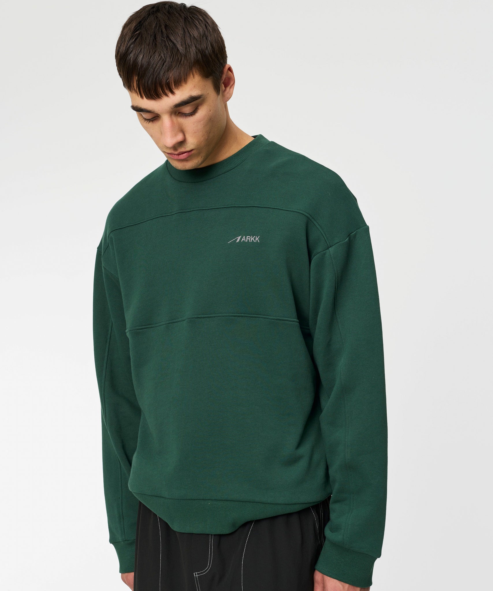 ARKK Apparel Panel Crew | Dark Green Panel Crew