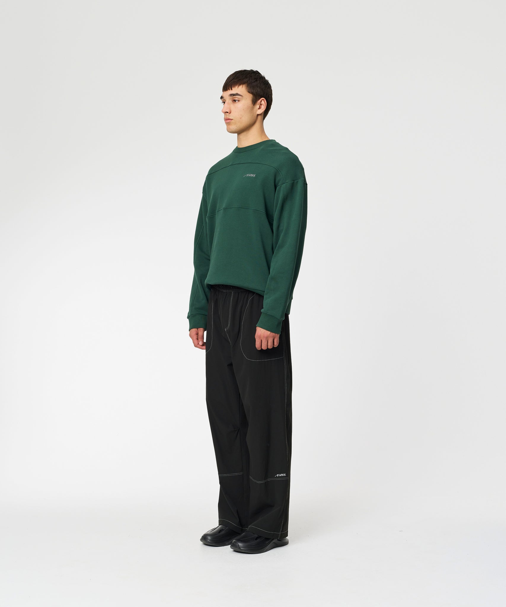ARKK Apparel Panel Crew | Dark Green Panel Crew