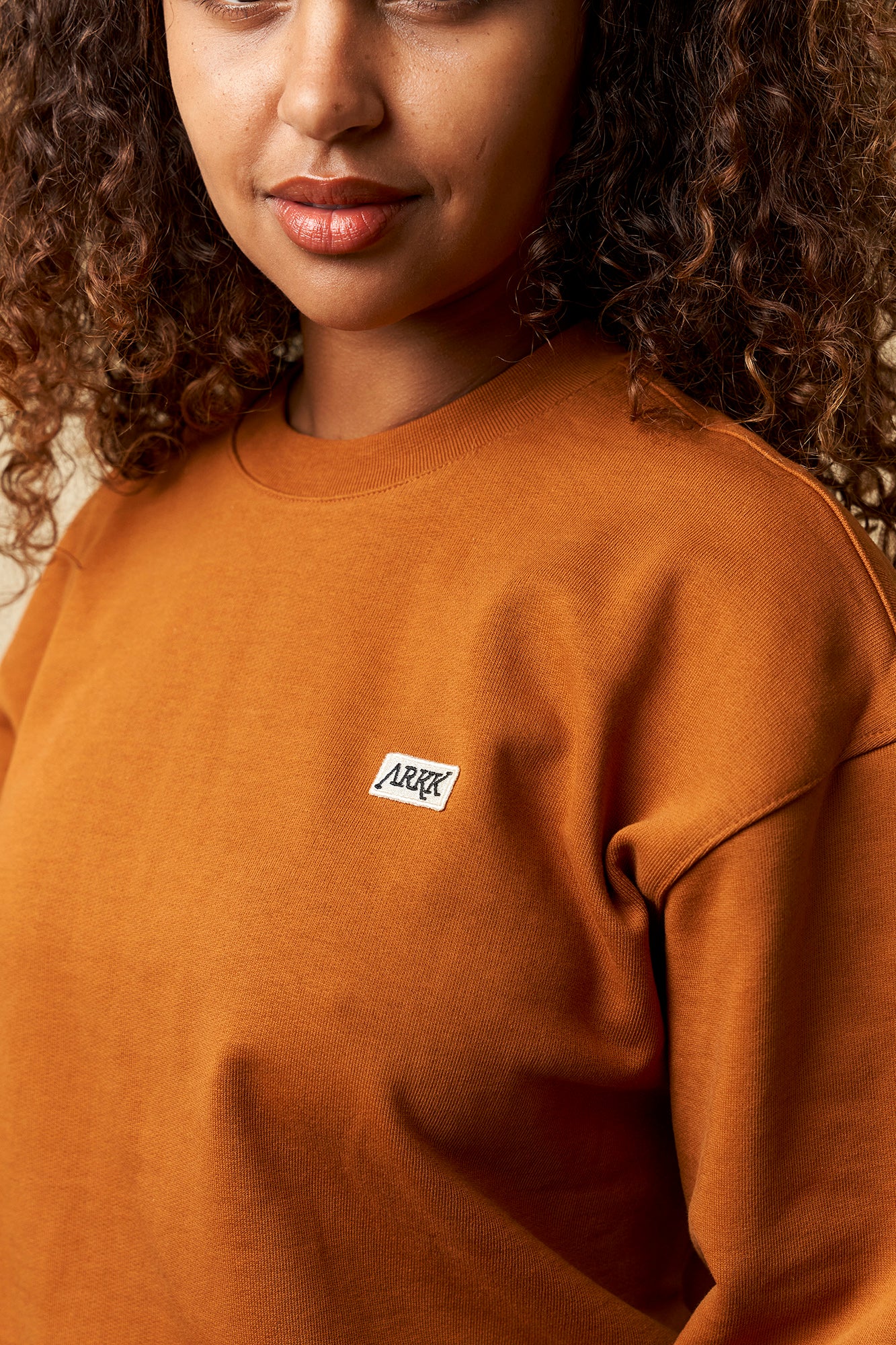 ARKK Apparel ARKK Box Logo Crewneck | Caramel Cafe Crewneck