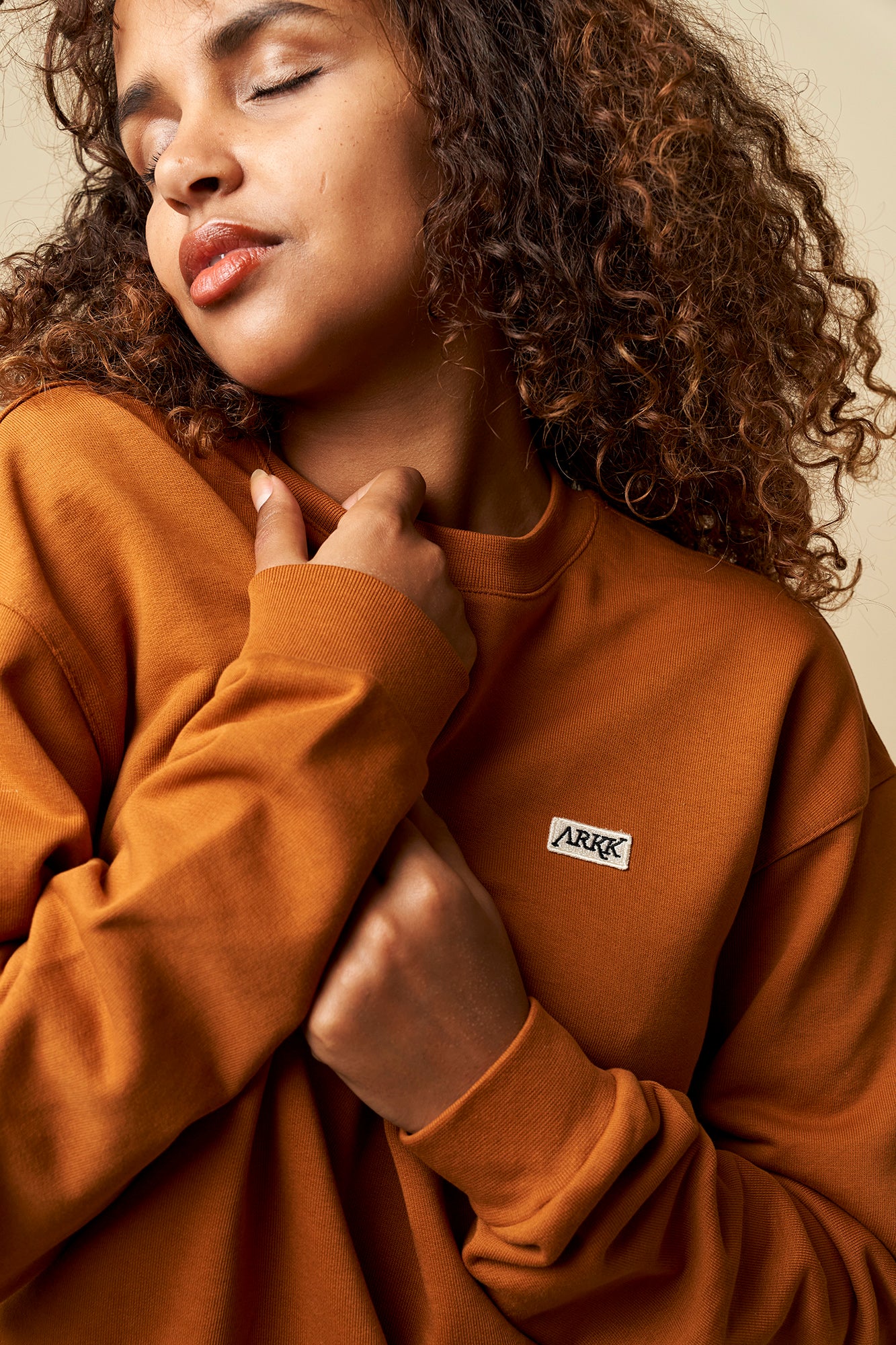 ARKK Apparel ARKK Box Logo Crewneck | Caramel Cafe Crewneck