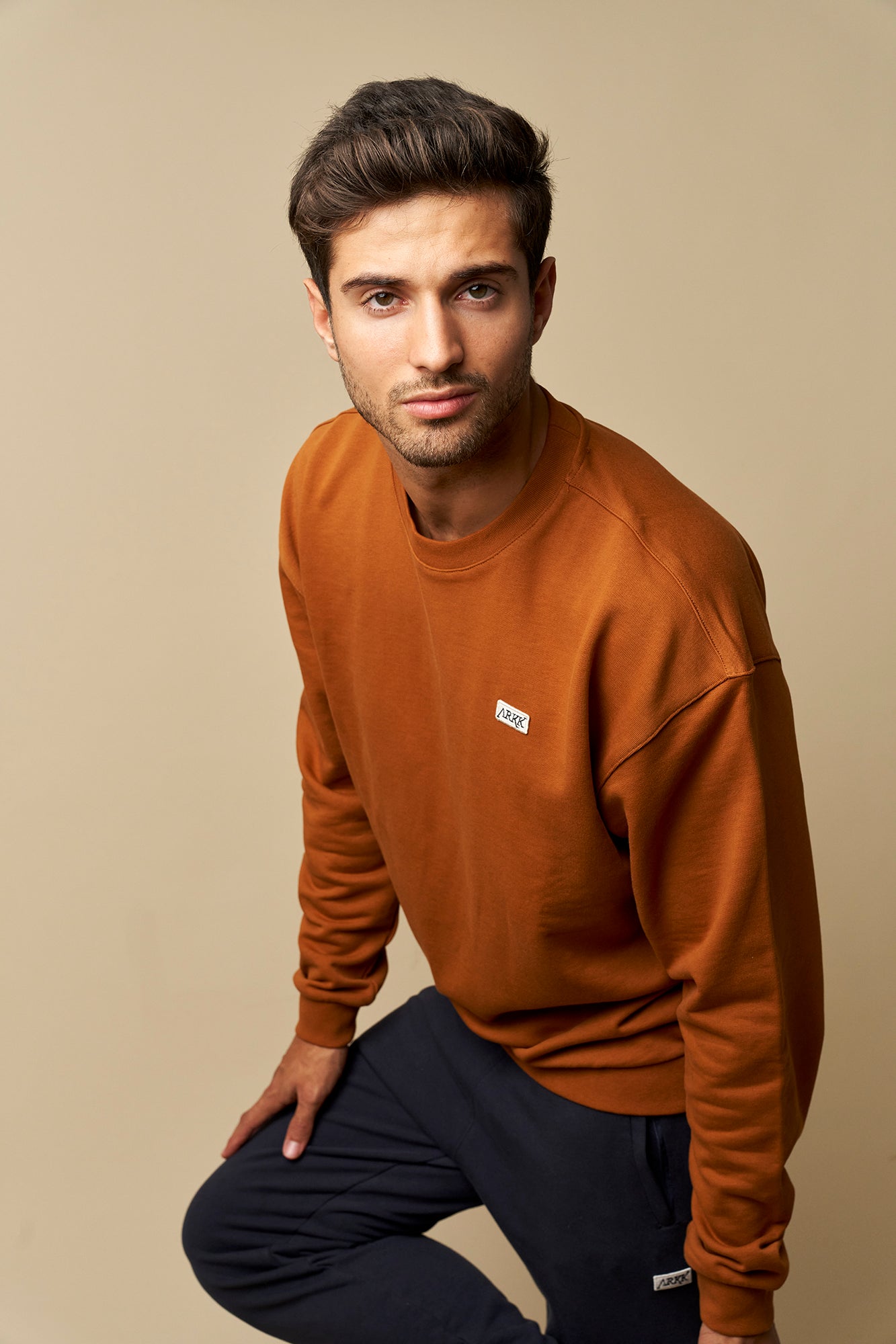 ARKK Apparel ARKK Box Logo Crewneck | Caramel Cafe Crewneck