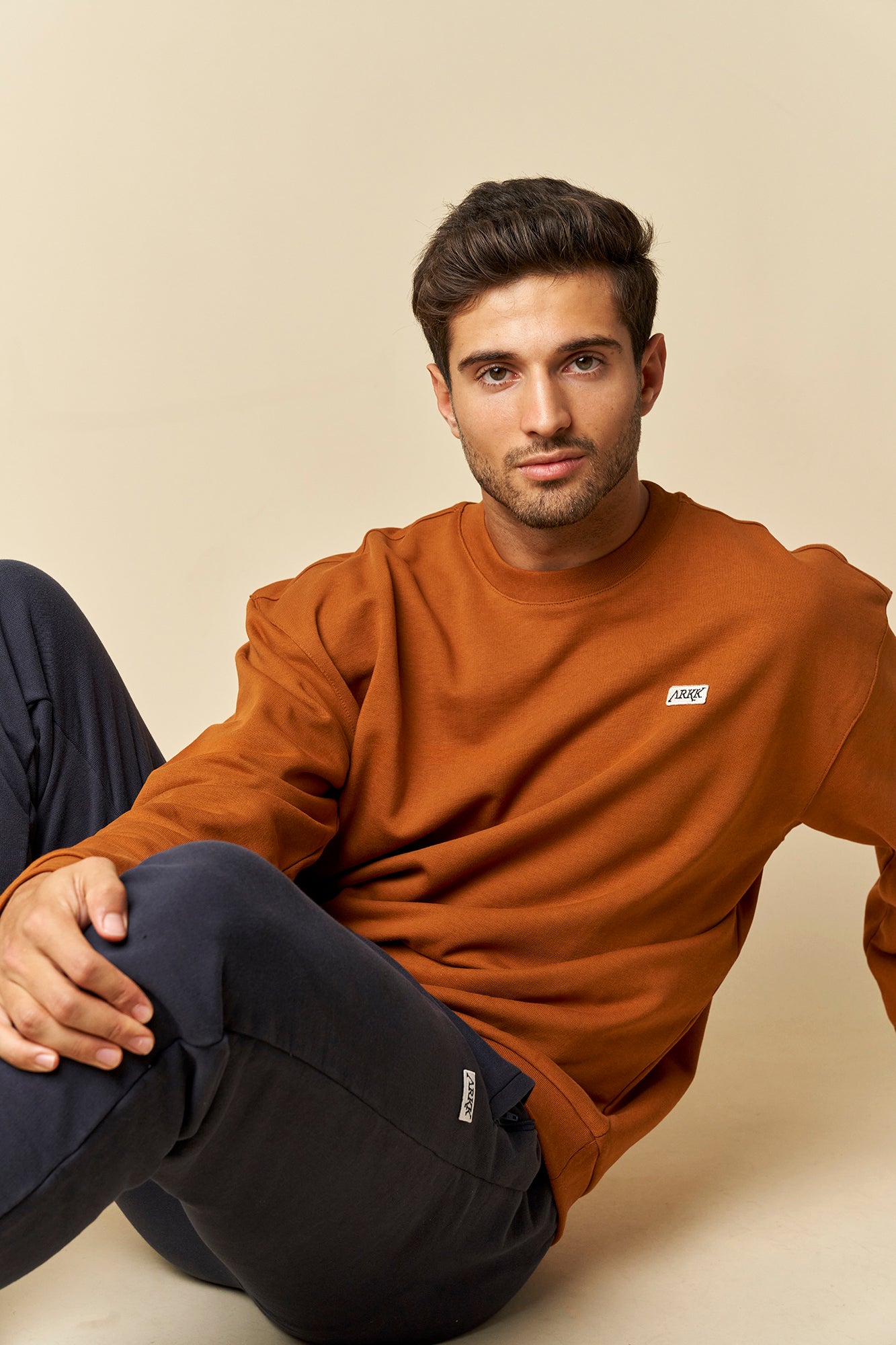 ARKK Apparel ARKK Box Logo Crewneck | Caramel Cafe Crewneck