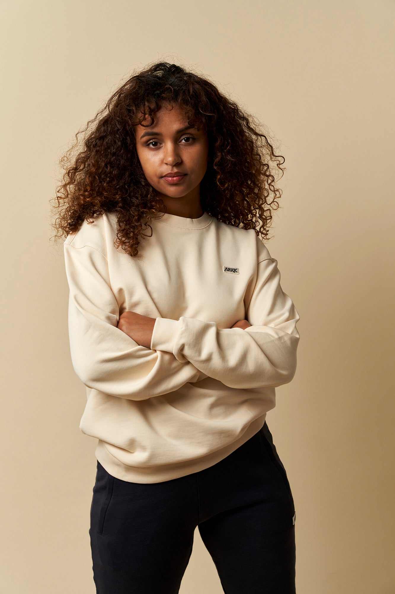 ARKK Apparel ARKK Box Logo Crewneck | Light Sand Crewneck