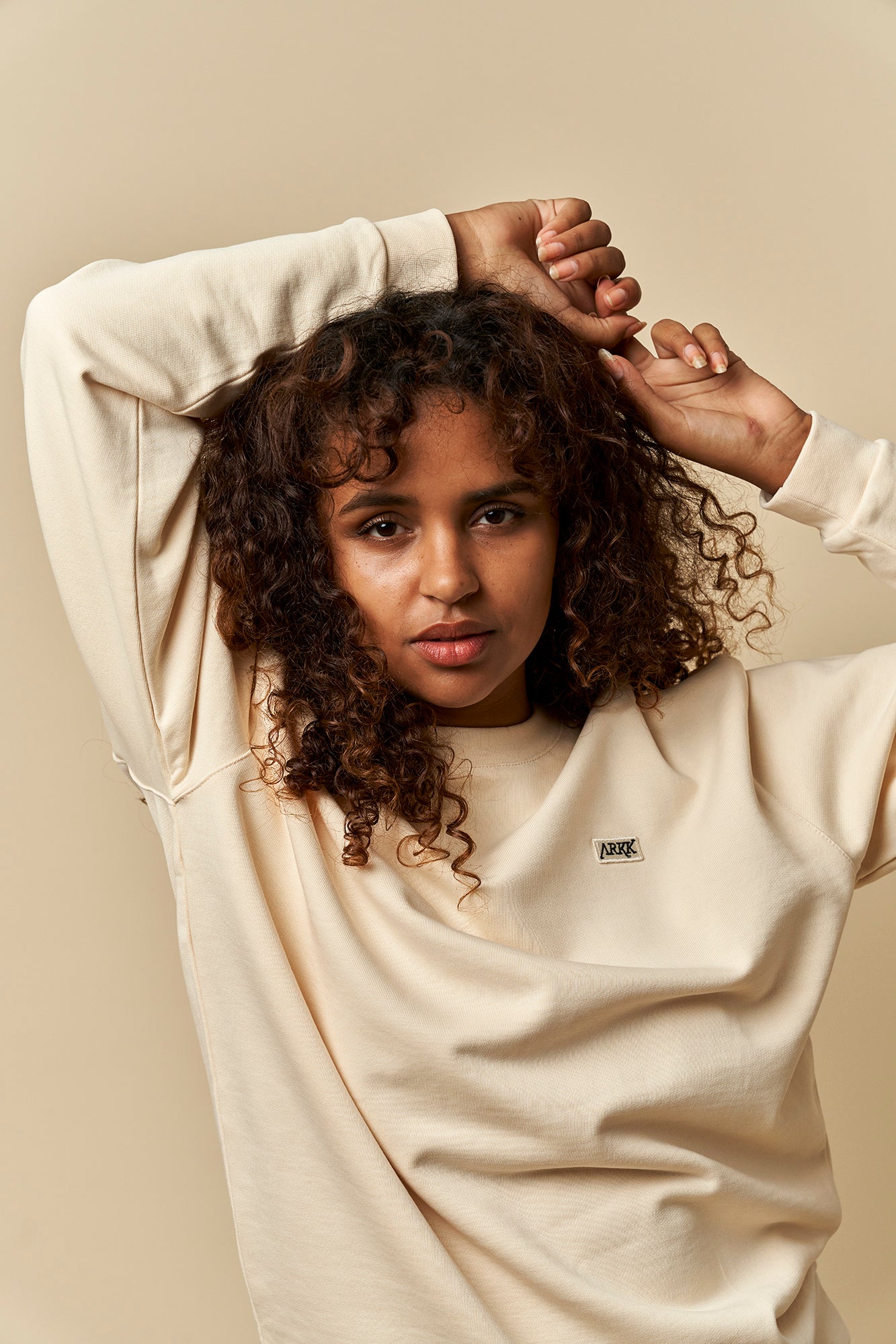 ARKK Apparel ARKK Box Logo Crewneck | Light Sand Crewneck
