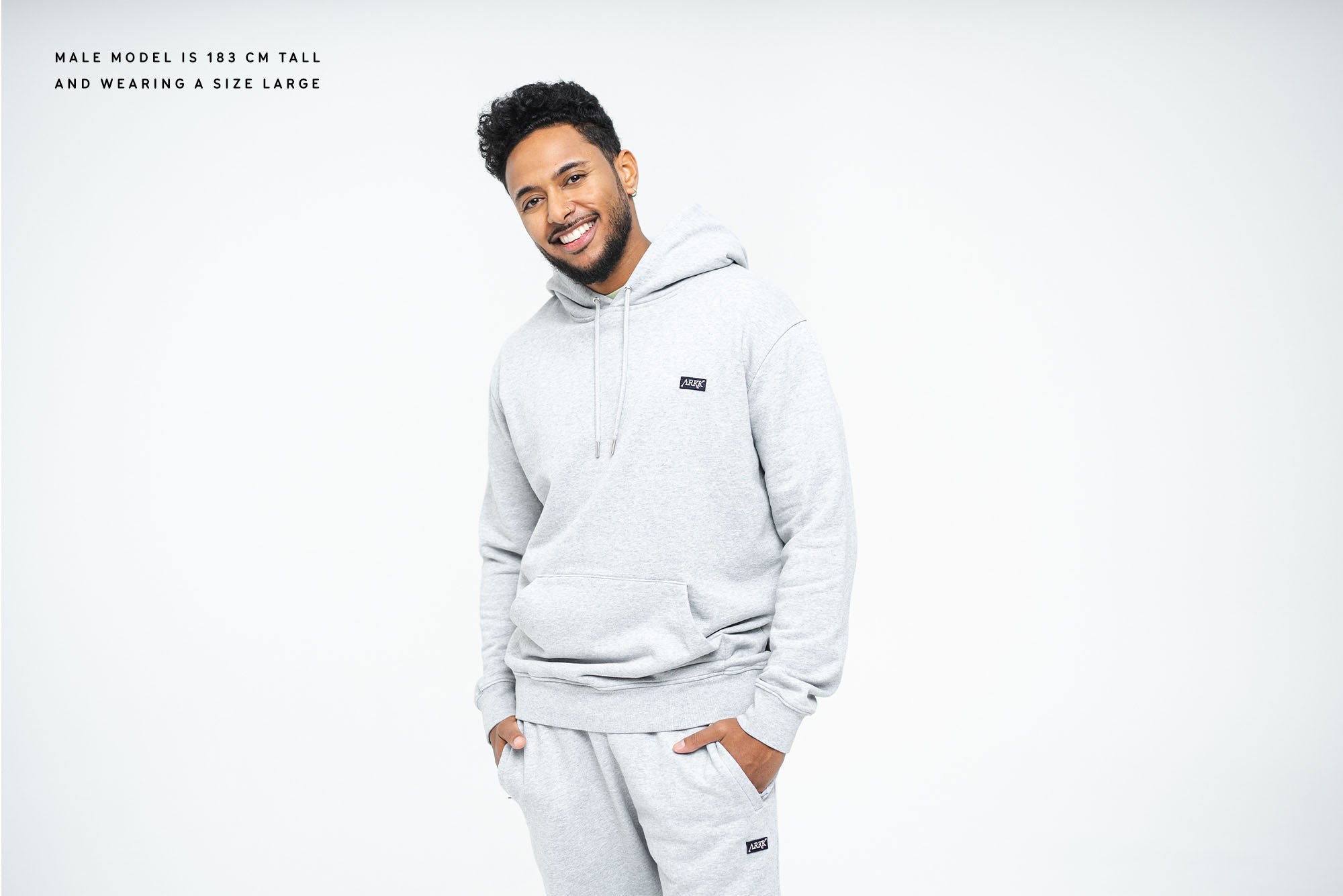 ARKK Apparel ARKK Box Logo Hoodie | Snow Melange Hoodie