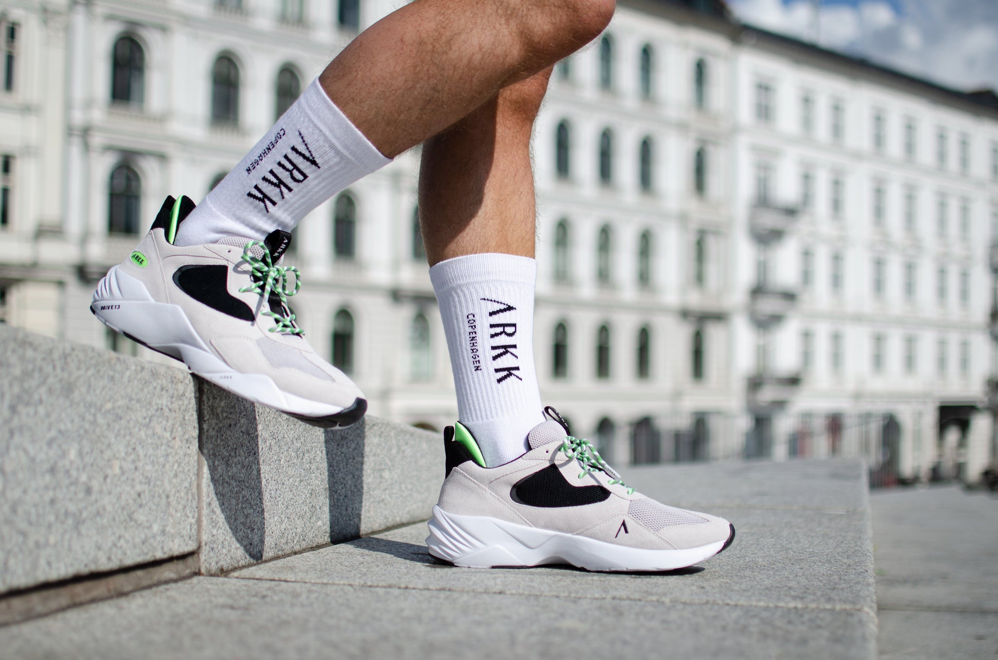ARKK Collection Kanetyk Suede 2.0 W13 Soft Grey Vivid Green - Men Kanetyk