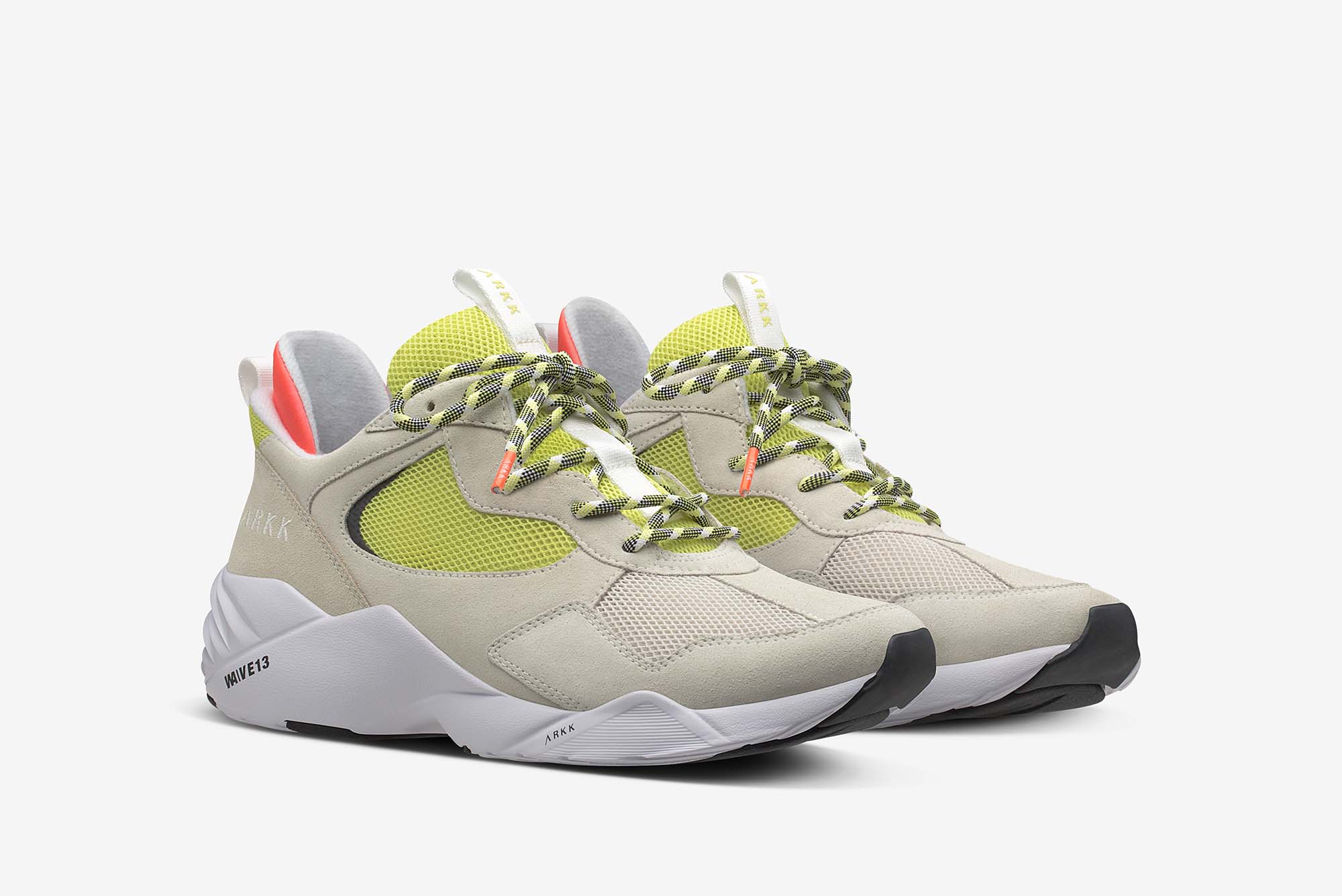 ARKK Collection Kanetyk Suede W13 Off White Neon Lime - Women Kanetyk
