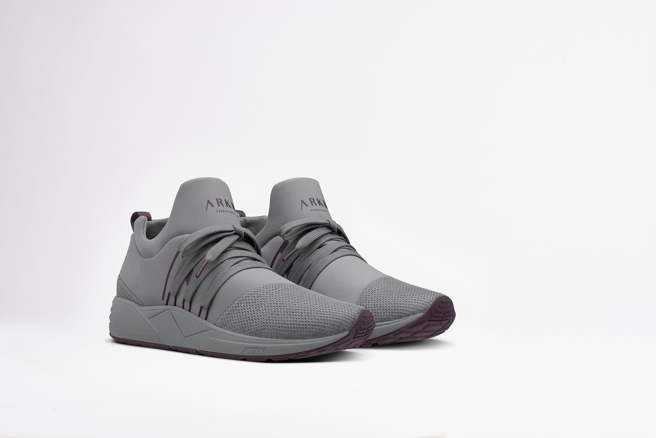 ARKK Copenhagen - Essential Line Raven Mesh S-E15 Titanium Dark Bordeaux-MEN Raven Titanium