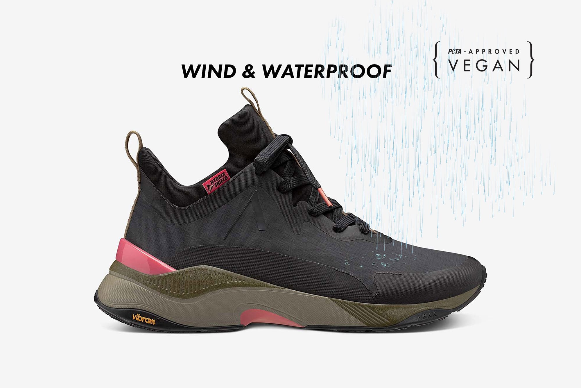 ARKK Collection Stormrydr Nylon HL VULKN Vibram Black Rich Coral - Women Stormrydr