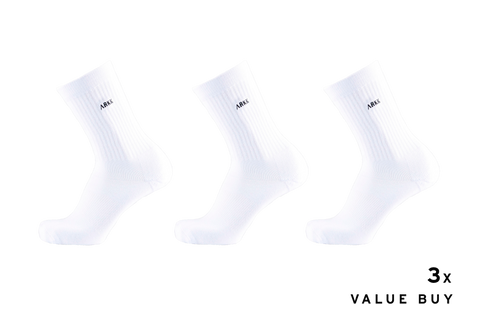 ARKK Accessories The High Sock - Standard White Black - 3pack Socks