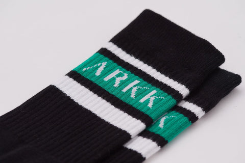 ARKK Accessories The High Sock - Striped Black Soft Teal The High Sock - Striped