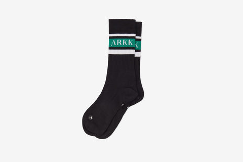 ARKK Accessories The High Sock - Striped Black Soft Teal The High Sock - Striped