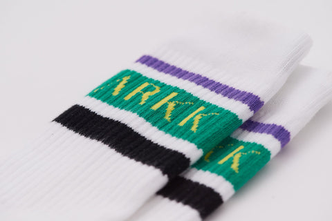 ARKK Accessories The High Sock - Striped White Soft Teal Socks White Soft Teal