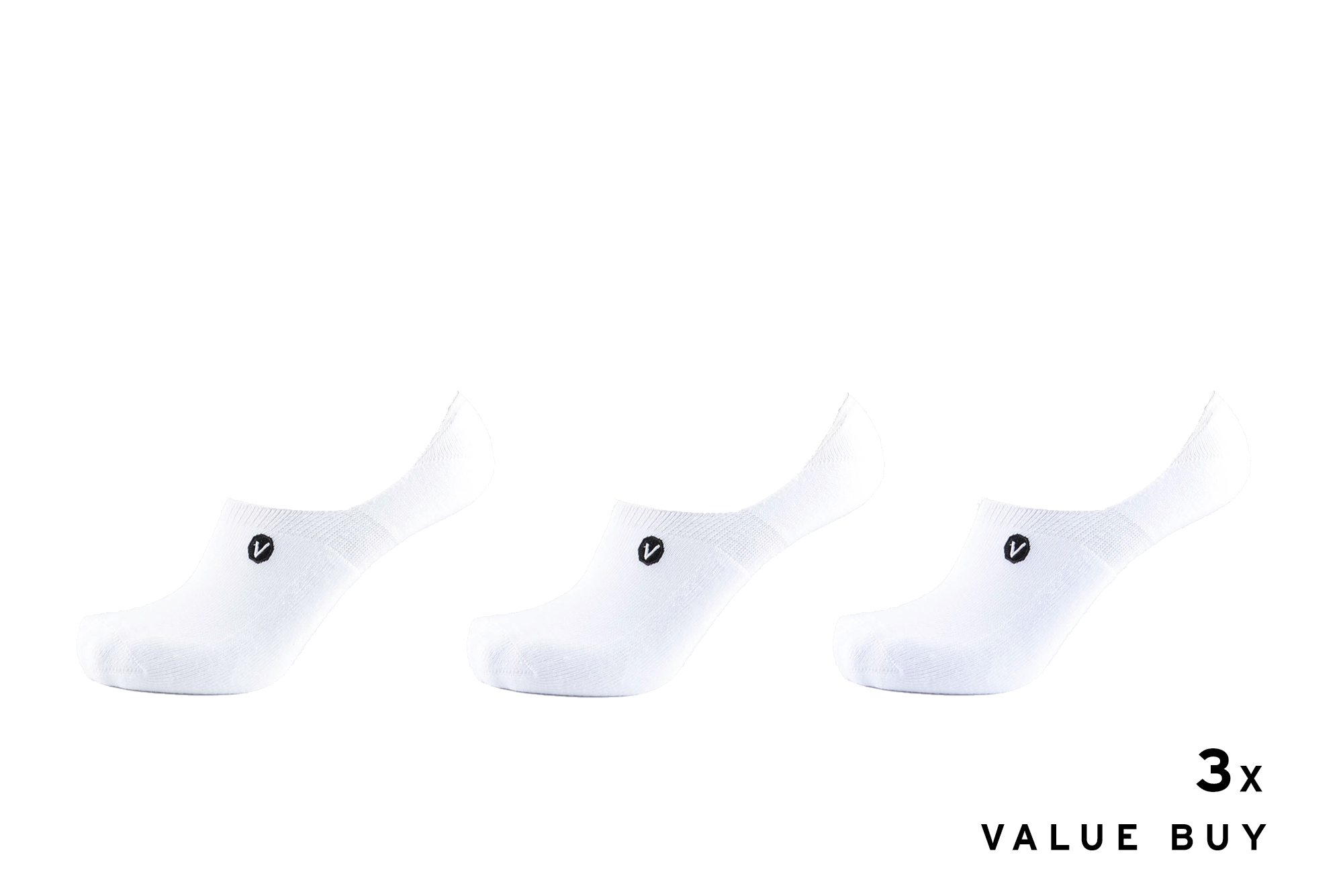 ARKK Accessories The No Show Sock White - 3pack Socks